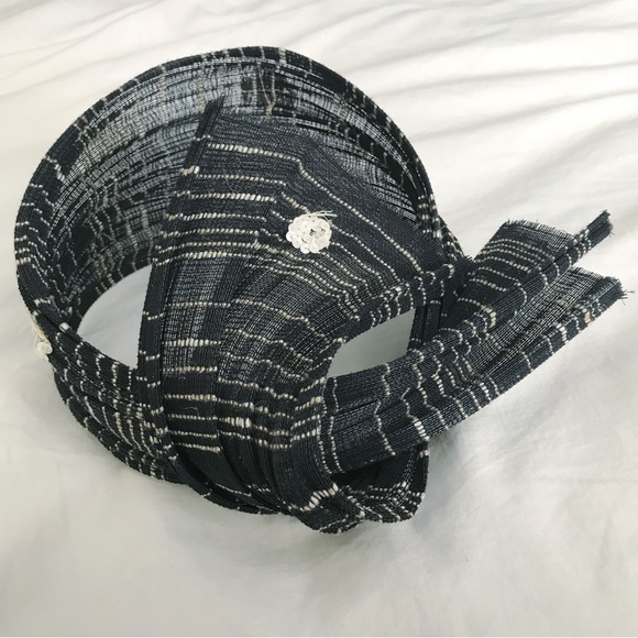 Vintage Fascinator Hat Cap Sinamay Sequin Celine Robert France Black - Picture 7 of 11